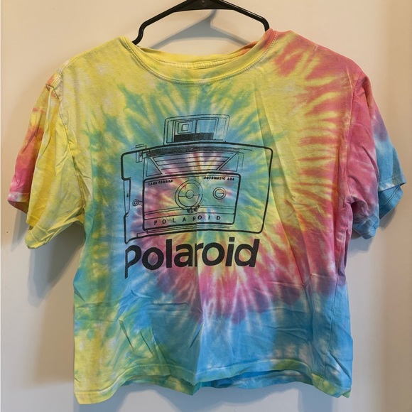 Cropped Tie Dye Polaroid T-shirt - Picture 1 of 1